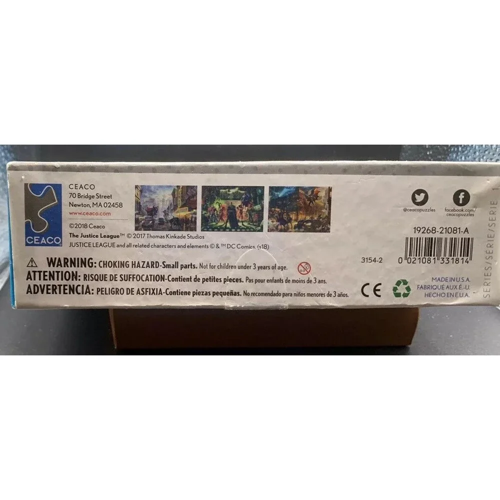 Thomas Kinkade 1000 Piece Puzzle DC Comics The Justice League New Bonus Poster